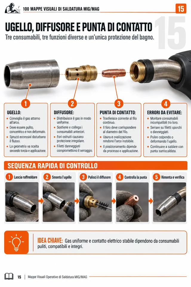 Mappa 15 — Ugello, diffusore e punta di contatto