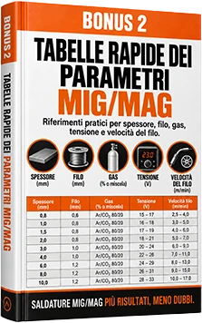 Copertina del Bonus 2: Tabelle Rapide dei Parametri MIG/MAG